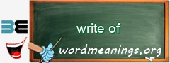 WordMeaning blackboard for write of